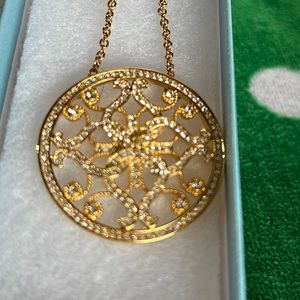 Golden Lace Necklace; adjustable to 34”